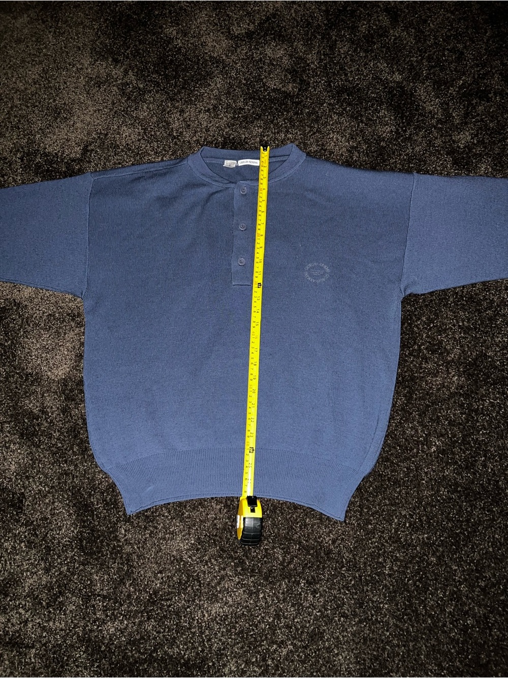 Giorgio Armani Men's blue Henley Sweater